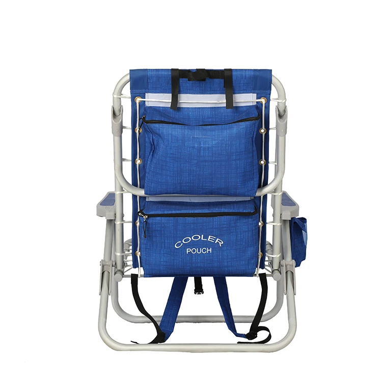 4 positions lace-up personalized backpack metal lightweight travel camping beach chair outdoor with cooler bag