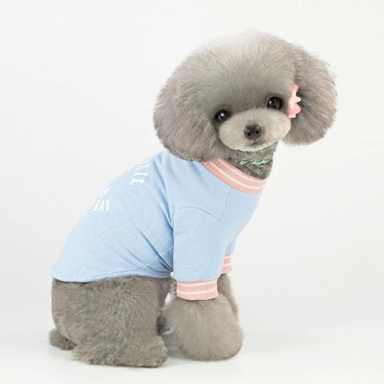 China Low MOQ Wholesale Cotton Dog Clothes Apparel with Sleeves dog shirt blank