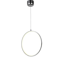 Modern Nature circle  White LED Acrylic Pendant Light Remote Control Included With 1 Ring chrome Finish