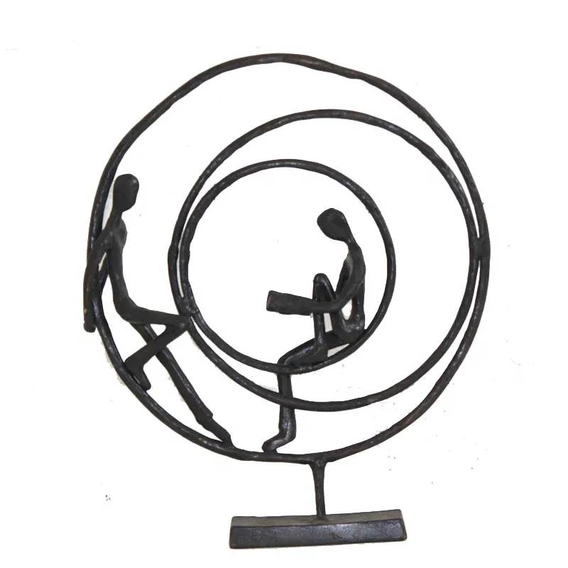 Factory handmade metal crafts figure furnishing articles for home decor