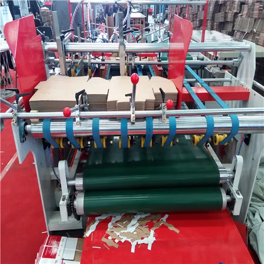 semi-auto paper box folding gluing machine with bottom locked