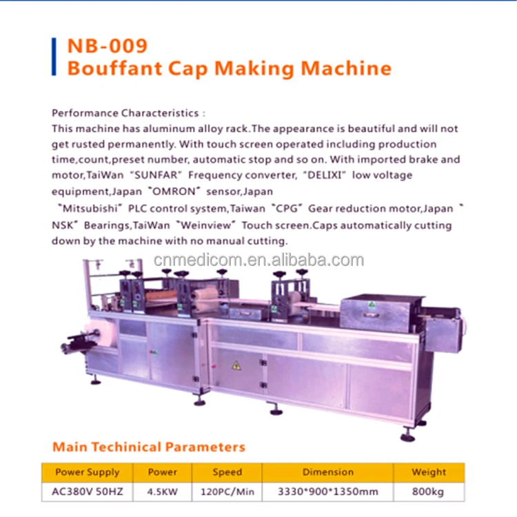 
Fully automatic ultrasonic bouffant cap making machine for bouffant cap 