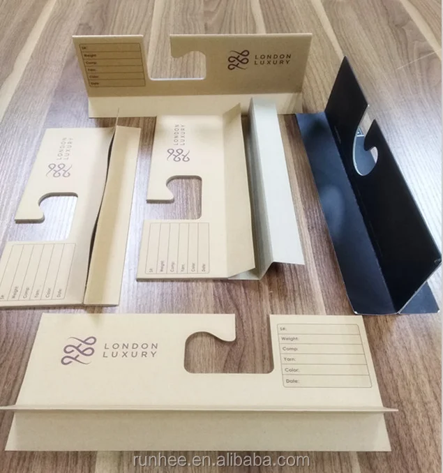 FSC chinese factory custom kraft cardboard cloth fabric sample header hanger for fabric sample made in china