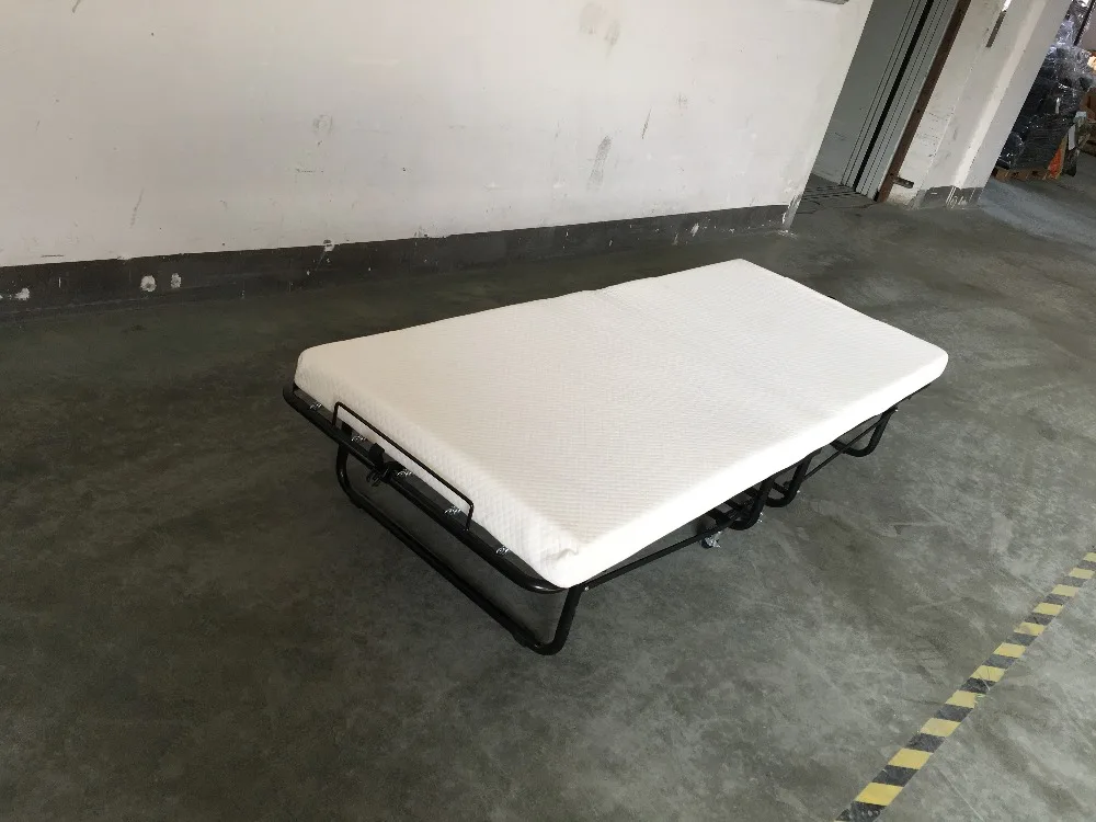 Luxury Rollaway Folding Bed, Guest Twin Bed with 4inch Memory Foam Mattress with wheels