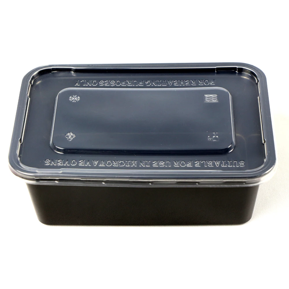 750ml Rectangular Frozen Safe Disposable Plastic PP Food Containers With Lid