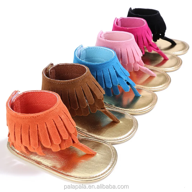 flat sandals baby girl sandals boys leather fringe PU shoes for summer
