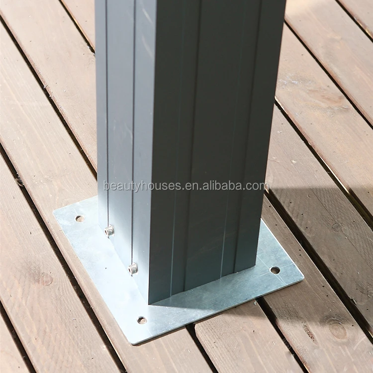 
Rainproof aluminum electric louver pergola outdoor with LED light 
