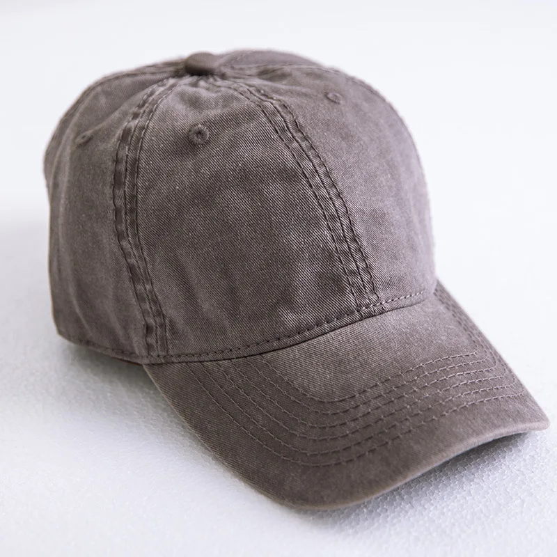 Cheap blank washed navy blue tan unstructured baseball cap mom hat dad hat