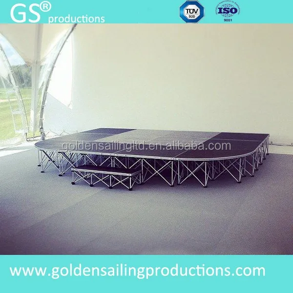 Durable grey carpet portable stage podium for speech, speech podium kits