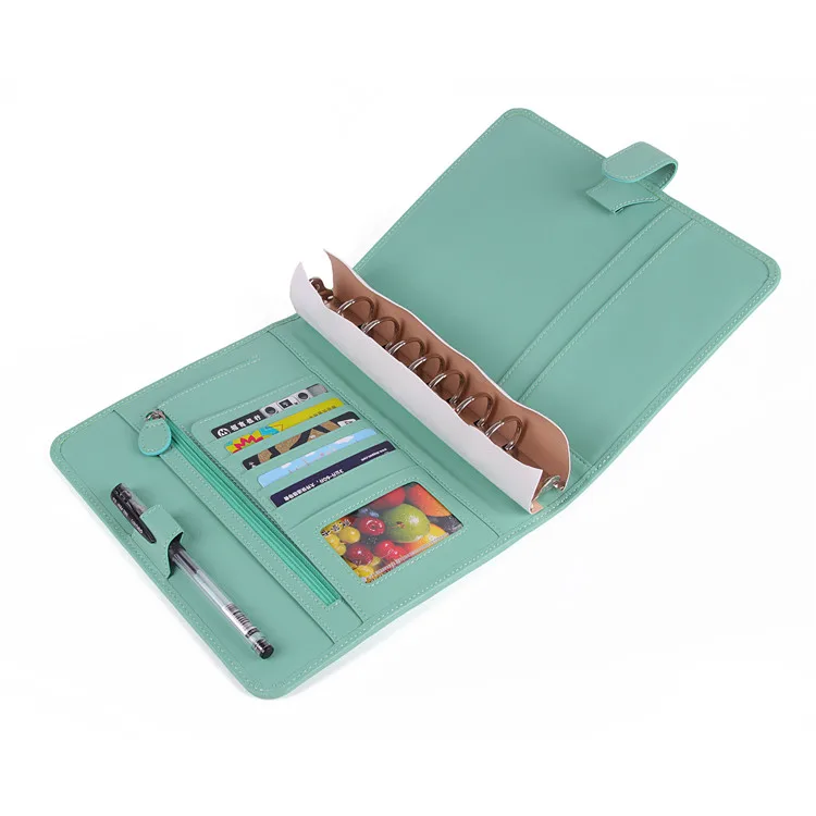 Customized Leather Hard Cover A5 B5 Notebooks Cover  Personal Size Genuine Leather Organizer Agenda 7 rings notebook