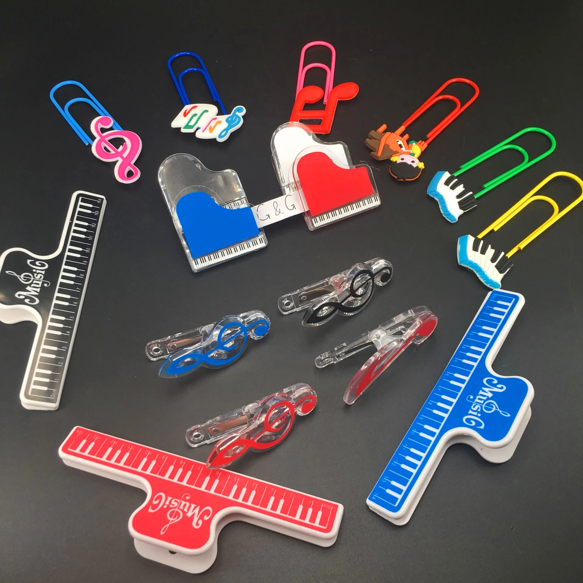 Рекламные подарки настраиваемая печать музыкальный символ пластиковый зажим