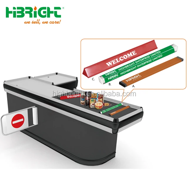 
stylish retail store and supermarket checkout counters 