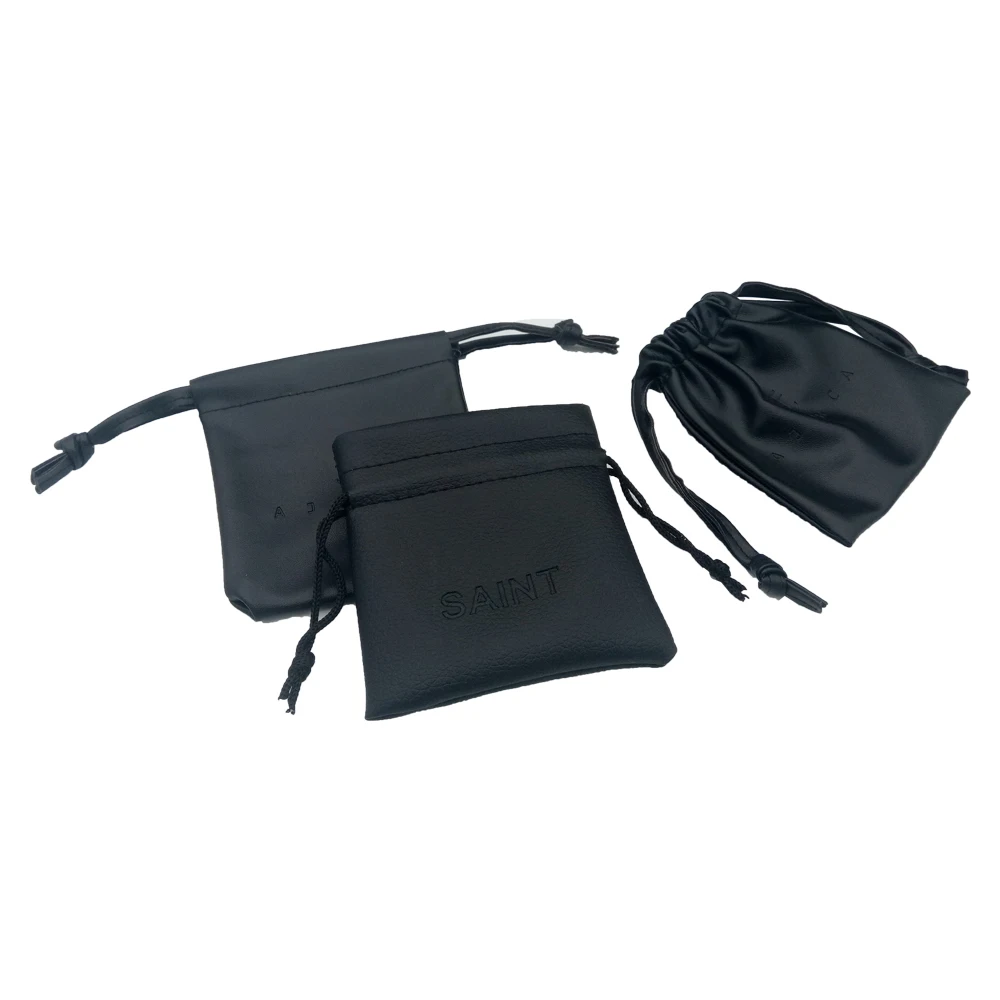 Custom Logo Recyclable Gift Ring Earings Bag Drawstring Packaging Velvet Pouch Flannelette Jewelry Bag