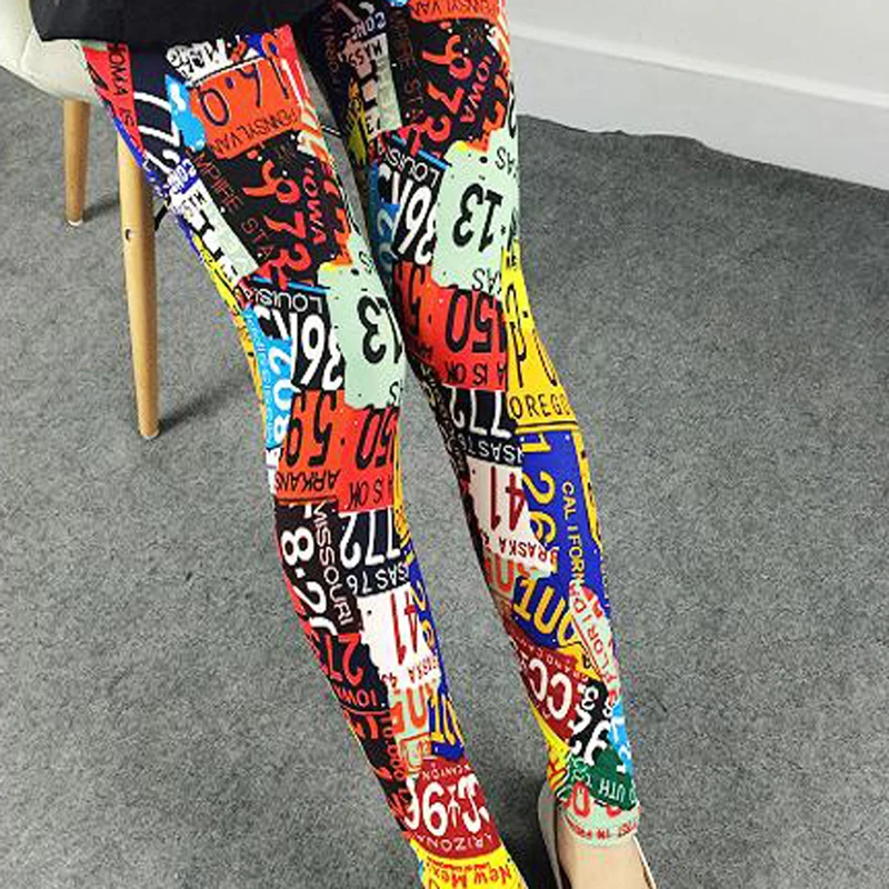 Wholesale High Quality Legging Women Sexy Printing Leggins Pants Elasticity Space Tie Dye Milk Silk Legging Plus Size