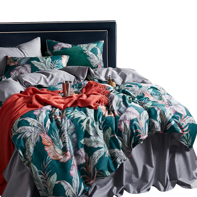 60S combed 100% egyptian cotton 3d digital print bed linen set home fitted bed sheet sets