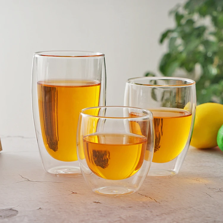 
double wall glass coffee cup 100ml 150ml milk drinking glass cup 