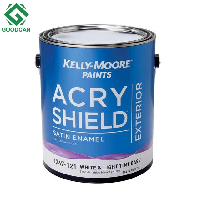 
Factory custom tin 4 liter empty paint bucket with lid 