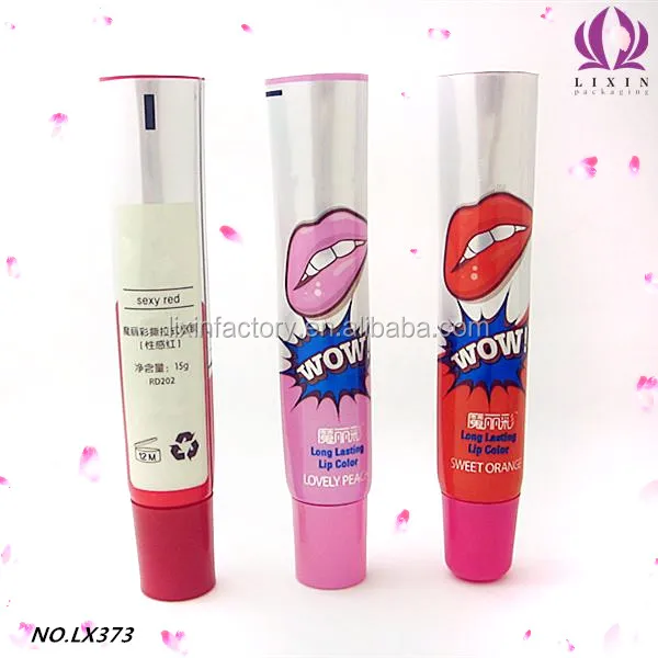 Lip balm empty soft tube packaging container Aluminum/Plastic Material empty lip gloss tube