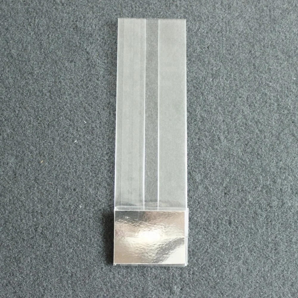 Прозрачный целлофановый квадратный нижний пакет, прозрачный пластиковый пакет, упакованный в серебристый картон