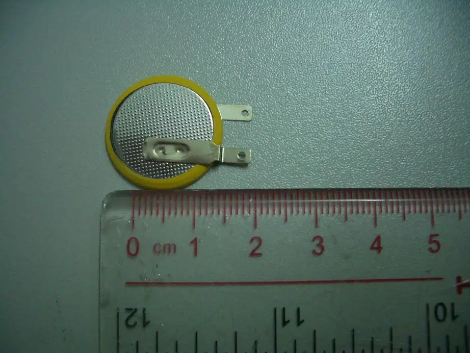 LIR2016 Li-Ion Type 3V Rechargeable Battery With Solder Tabs / Pins