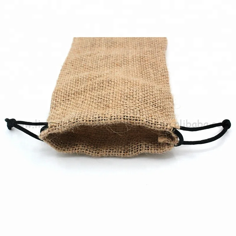 China supplier custom logo small pull string burlap pouch jute potato sacks bag