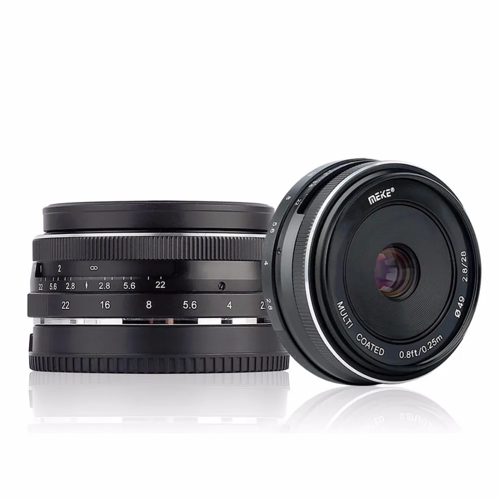 Meike 28mm f2.8 fixed manual focus lens work with EF-M mount Mirrorless Cameras