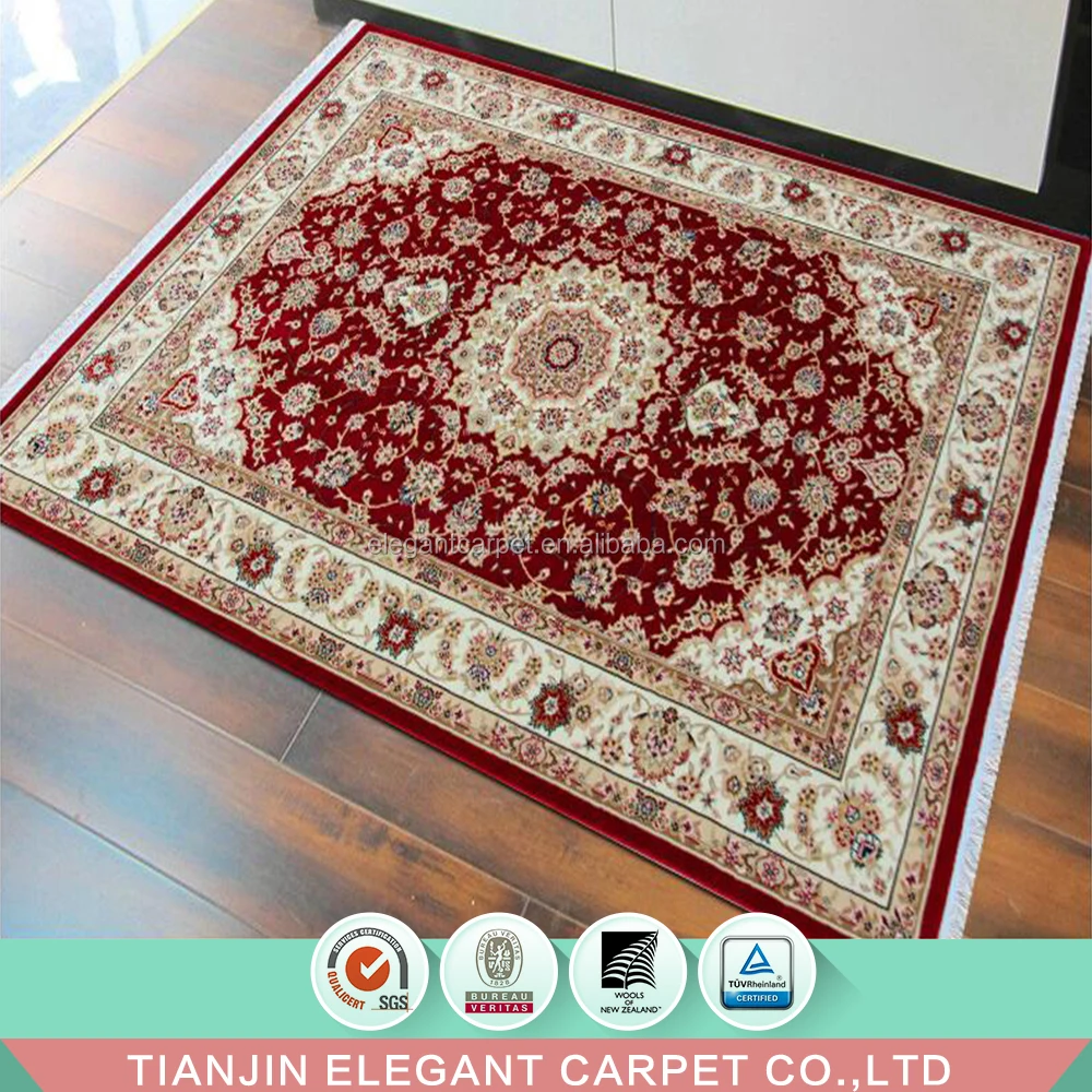 machine made jacquard persian pattern silk viscose carpet