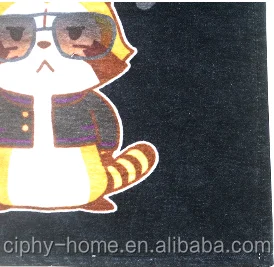 
Carton design 100% cotton velour terry digital photo print hooded towel for children baby 