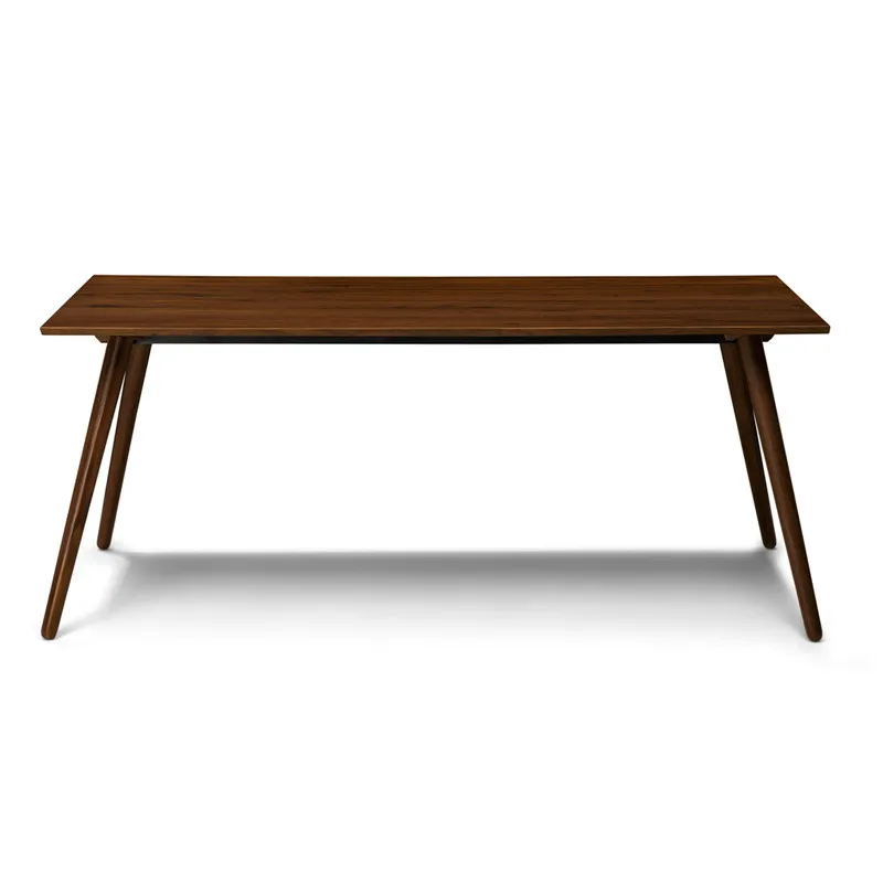 Mid century modern solid wood extendable dining table