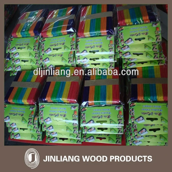 Color Wooden tongue depressor for children diy