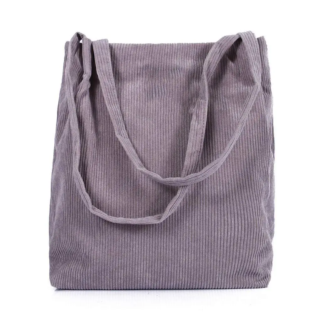 Shoulder Shopping Bag Corduroy Tote Casual for Women