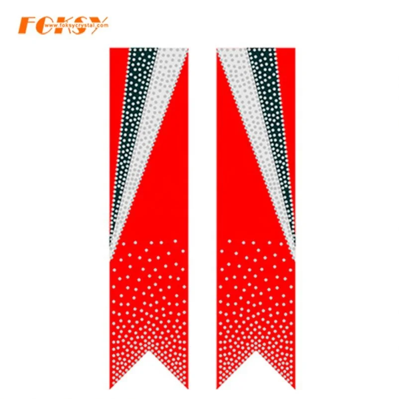 cheer bow ribbon strip hotfix rhinestones heat transfer Iron on grosgrain with glitter vinyl for girls