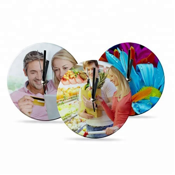 Coated Glass wall clock for sublimation printing