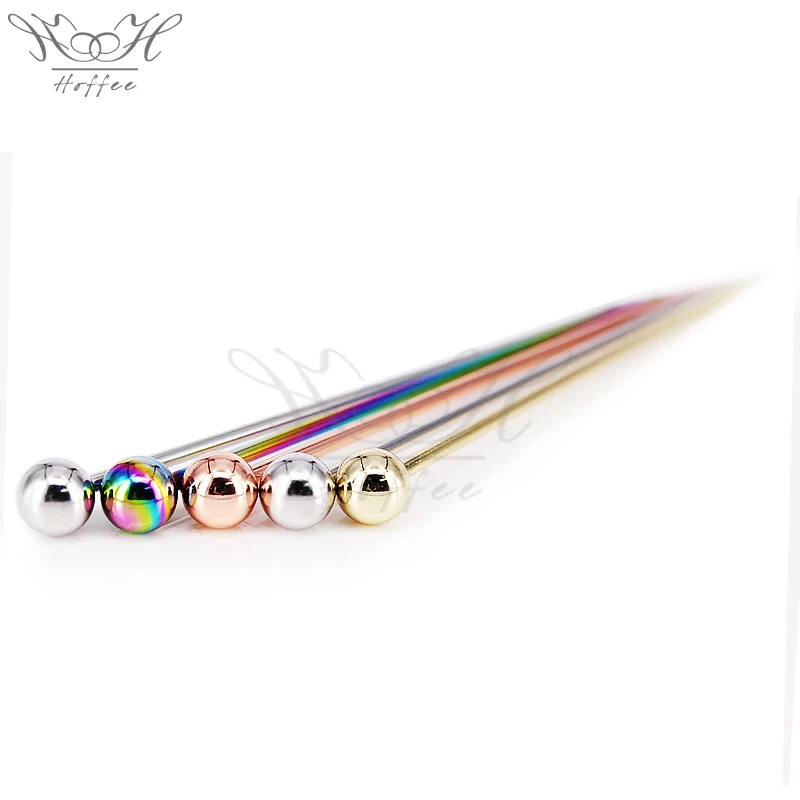 4.0'  Stainless Steel Cocktail Fruits Sticks Wine Mixing Sticks  With Balls
