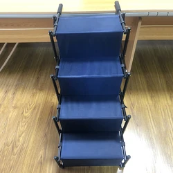Dog Car Folding Stairs Metal Frame Collapsible Pet Ramp with Four Dog Steps Portable Adjustable Folding Dog Ramp