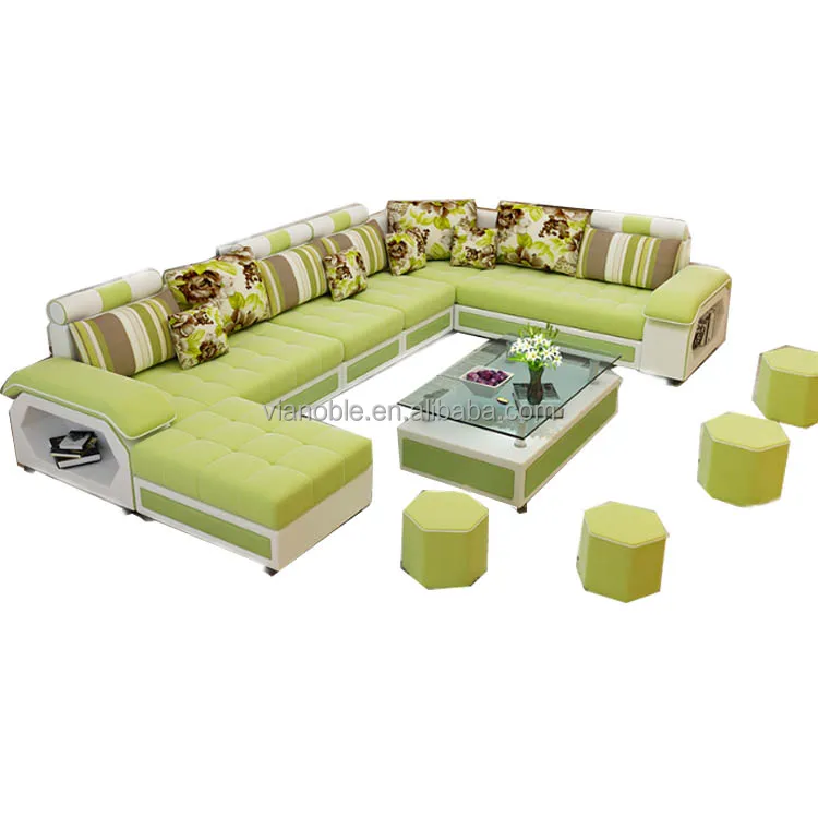 
fashion U shaped Leather sofa set 7 seater lounge furniture 