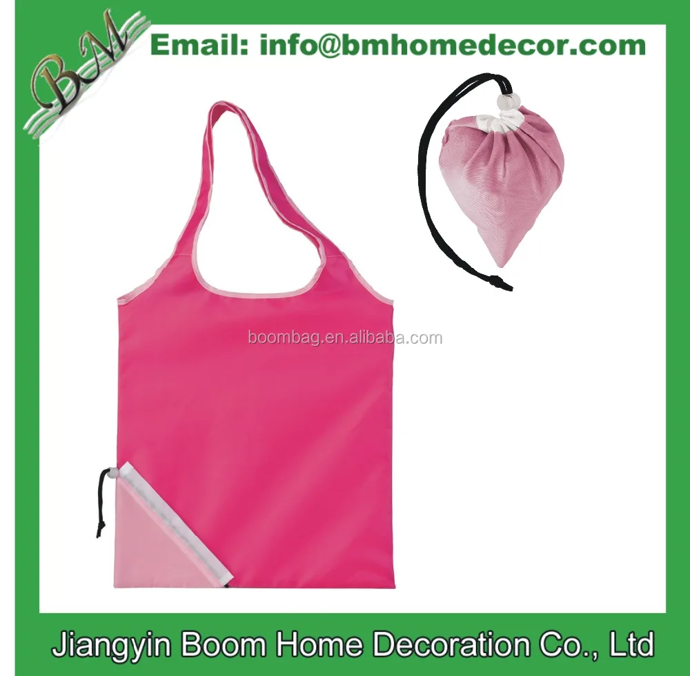 Polyester Reusable Eco Portable Grocery Tote Bag Heart Shape Folding Shopping Bag