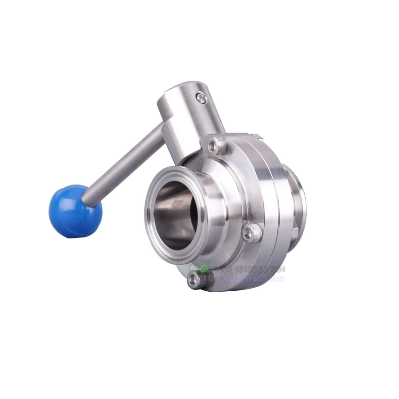 Direct Factory Good Quality Stainless Steel Sanitary Butterfly Valve Quick Install Food Grade Tri Clamp Ferrule Butterfly Valve
