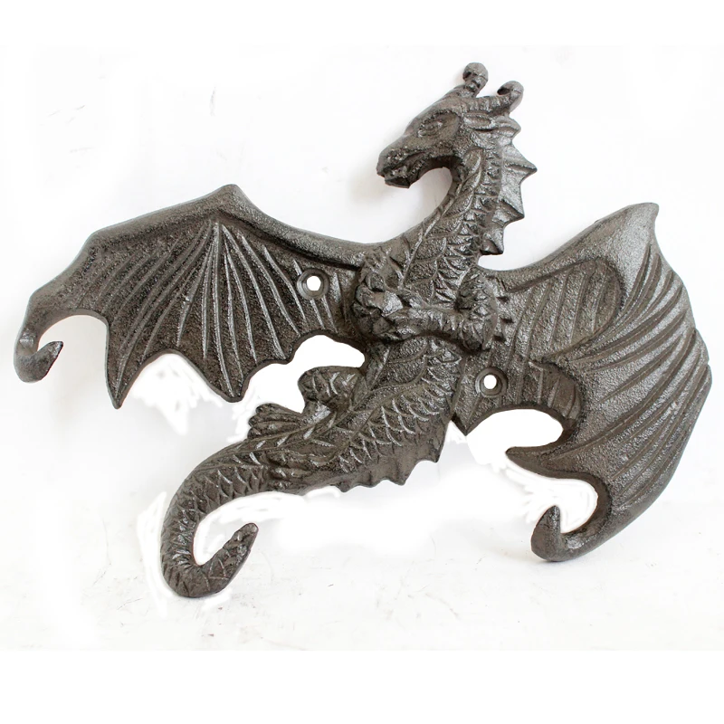 Cast iron handicraft  dragon with threel hooks for home decoration