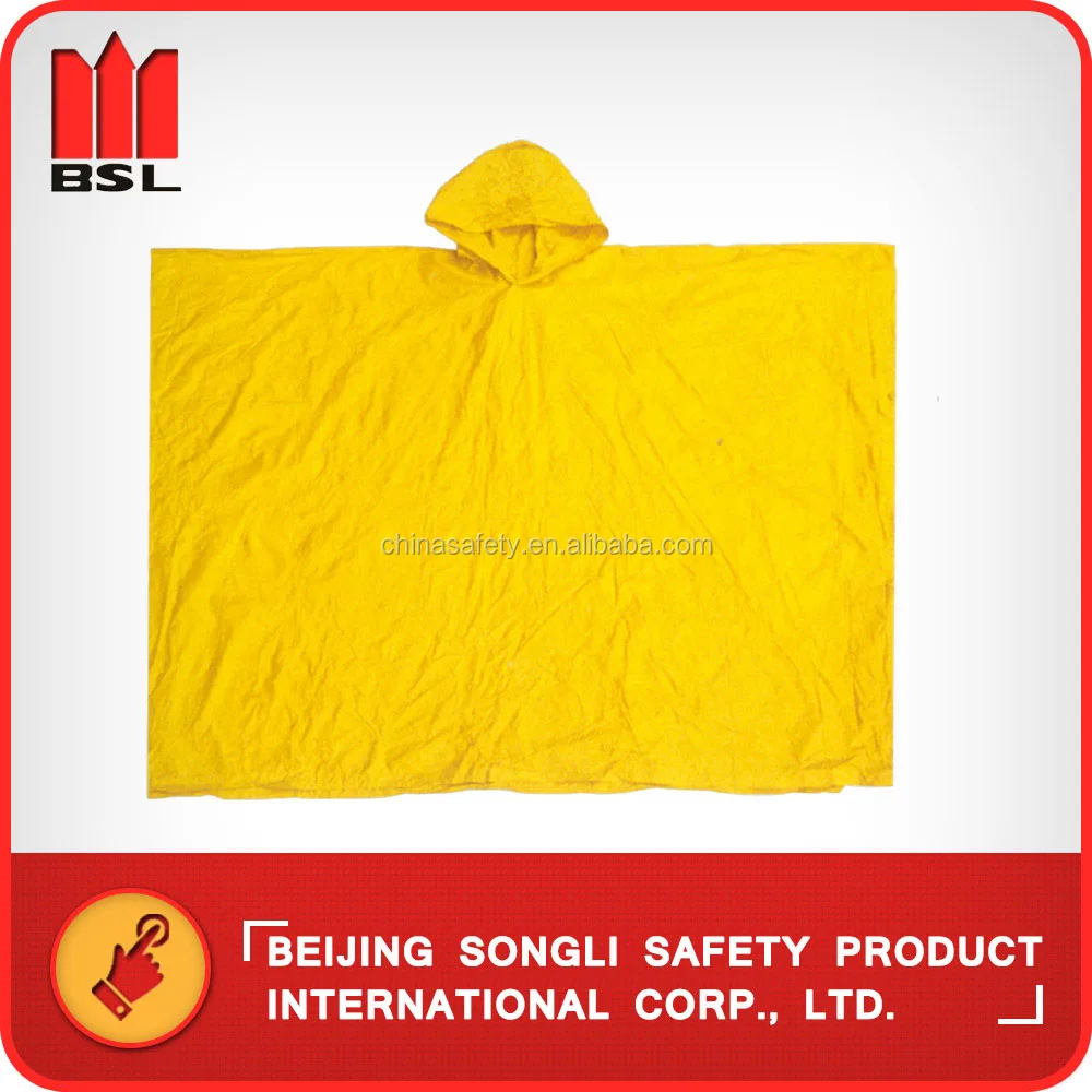 SLF-9048 PVC rainy day riding camp hiking fishing poncho rain coat cape wear clothing with cap hat