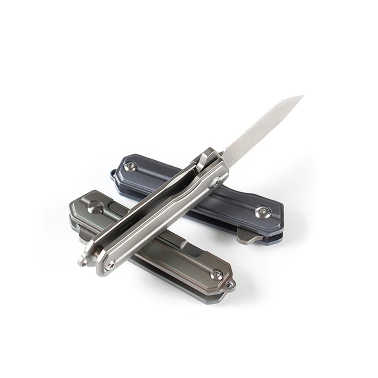 
New arrival high quality titanium handle mini folding pocket knife EDC knife with tanto blade 