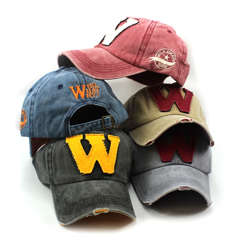 5 цветов ретро Корейская версия W Мужская и женская потертая старая потертая бейсбольная шляпа с буквенным принтом оптовая продажа