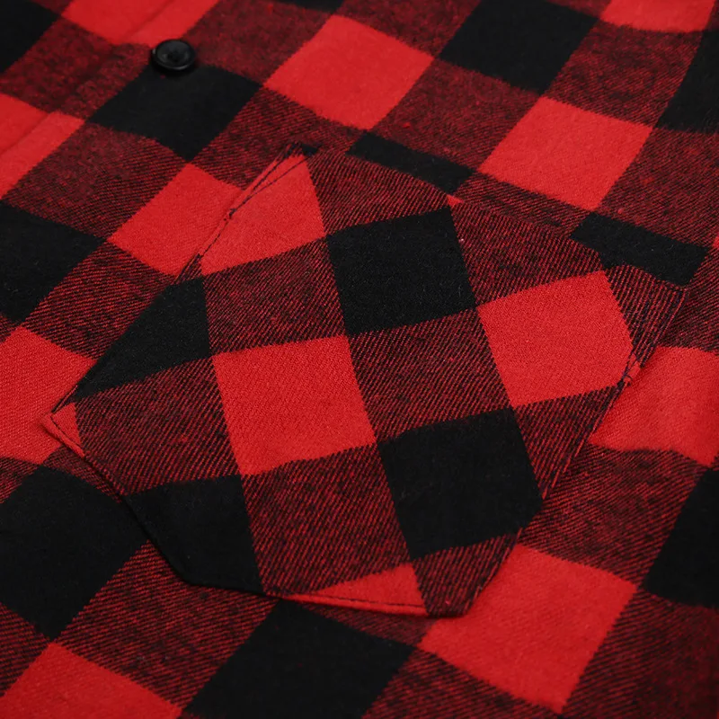 2023 New Dress Shirt  Long Sleeve 100% Cotton Elongated color Longline Men Plaid Flannel casual Check Shirt