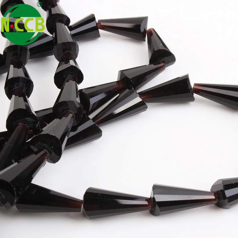 High quality jewelry clear faceted teardrop shape murano pendant glass beads for necklace