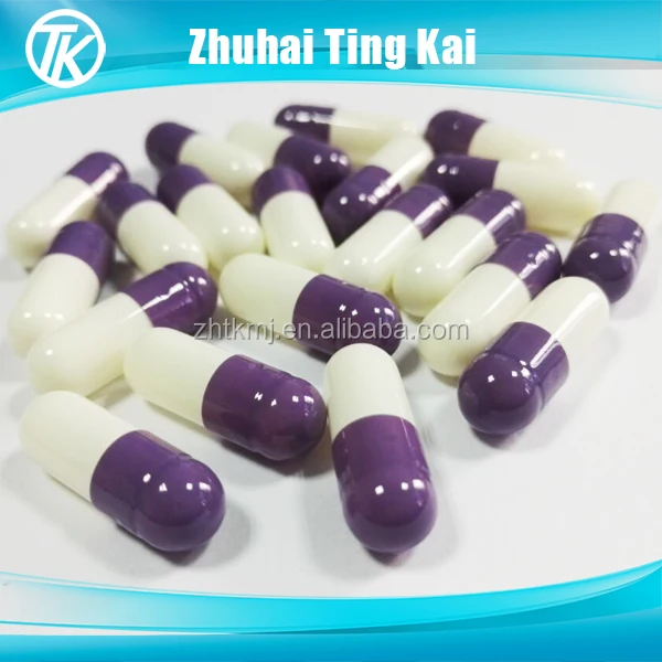 Size 00 hard gelatin empty capsules purple and white