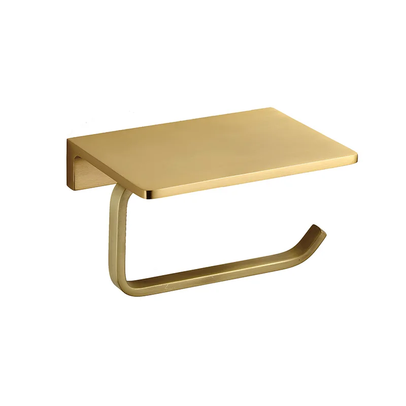 brush gold bathroom accessory toilet paper holder towel rail