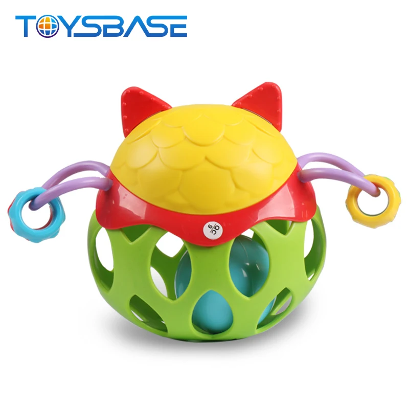 
Eco-Friendly Rubber Baby Music Rattle Toys Soft Silicone Ball 