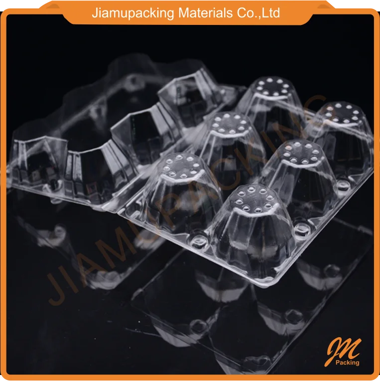 Clear PET PVC egg tray, wholesale plastic egg cartons for supermarket sale, bulk chicken duck egg packaging