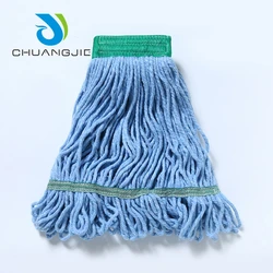Wholesale Durable Floor Ceiling Cleaning Blue Cotton Polyest Synthetic Wet Mop Head