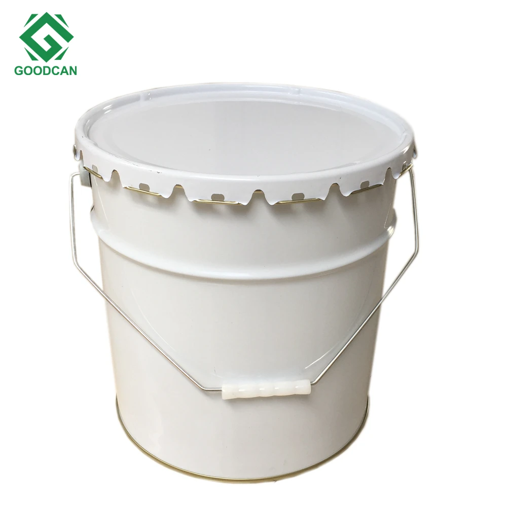 2022 Customizable logo 5L conical pail bucket with lock ring Metal paint barrel empty tin cans manufacture